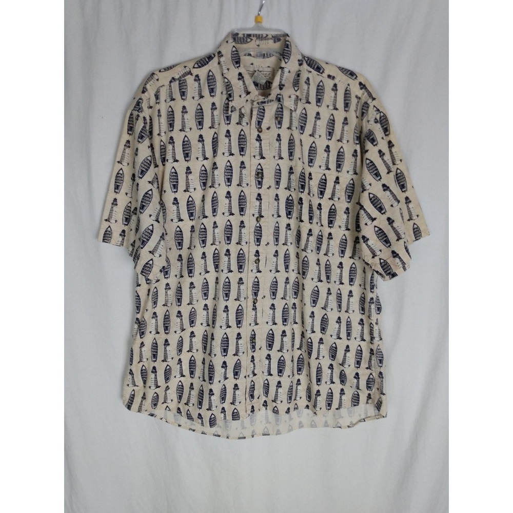 Natural Issue Brown  Vintage Button Down Men's Size‎ Large  Shirt